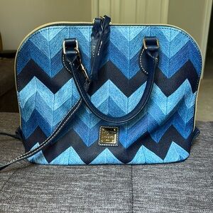 Dooney & Bourke Blue Chevron Satchel Bag
